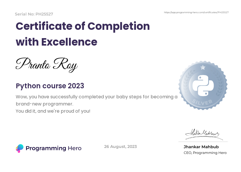 Certificate 5